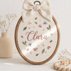 Personalized Botanical Nursery Decor: Hand Embroidered Wildflower Hoop Art