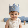 Hand Stitched Linen Crown: Adventure Awaits First Birthday Hat