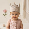 Swan Princess 1st Birthday Party Hat: Elegant Floral Custom Name Linen Crown