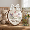 Wildflower Butterfly Name Hoop: Elegant Floral Baby Sign