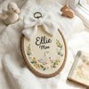 Embroidered Duck Nursery Decor: Custom Oval Wood Hoop Art