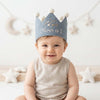 Personalized Celestial Night Sky Birthday Crown: Moon & Shooting Stars