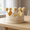 Hand-Embroidered Nautical & Sunshine Baby Crown; 1st Birthday Cake Smash Prop