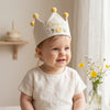 Hand Stitched Linen Crown: Adventure Awaits First BirthCustom Hand Embroidered Linen Crown: Summer Cake Smash Photo Propday Hat (Copy)