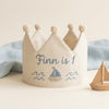 Hand-Embroidered Nautical & Sunshine Baby Crown; 1st Birthday Cake Smash Prop