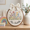 Wildflower Butterfly Name Hoop: Elegant Floral Baby Sign
