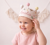 Personalized Linen Birthday Crown, Hand-Embroidered Name, First Birthday Keepsake