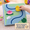 Personalized Bunny Quiet Book, Animal World Felt Activity Book for Toddlers (Montessori Sensory Toy)