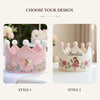 Enchanted Fairy Baby Crown, Flora Hand-Embroidered Birthday Crown