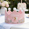 Enchanted Fairy Baby Crown, Flora Hand-Embroidered Birthday Crown