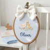 Embroidered Duck Nursery Decor: Custom Oval Wood Hoop Art