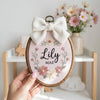 Striped Floral Baby Name Sign: Personalized Baby Shower Gift