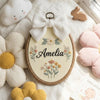 Wildflower Embroidery Hoop: Custom Oval Nursery Decor