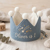 Personalized Celestial Night Sky Birthday Crown: Moon & Shooting Stars