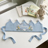Personalized Goose Birthday Crown: Hand-Embroidered Wildflower Linen Hat