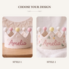 Personalized Linen Birthday Crown, Hand-Embroidered Name, First Birthday Keepsake