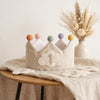 Hand-Embroidered Cloud & Milestone Linen Hat, Keepsake Gift for First Birthday Party