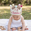 Embroidered Party Goose Design: Personalized Toddler Gift, Birthday Crown Gift for Baby
