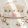Custom Number Birthday Crown: Felt Milestone Linen, Nursey Gift for Baby
