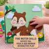 Personalized Bear Quiet Book, Animal World Felt Activity Book for Toddlers (Montessori Sensory Toy)