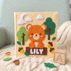 Personalized Bear Quiet Book, Animal World Felt Activity Book for Toddlers (Montessori Sensory Toy)