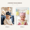 Hand-Embroidered Linen Birthday Crown, Personalized Name, First Birthday Keepsake