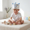 Custom Embroidered Linen Birthday Crown: Personalized Name & Age Keepsake