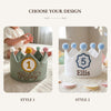Custom Embroidered Linen Birthday Crown: Personalized Name & Age Keepsake
