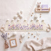 Personalized Wide Flowers Linen Birthday Crown, Hand-Embroidered Name Crown for Babies and Toddlers