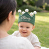 Custom Name & Birth Date Embroidery: Special Milestone Keepsake, First Birthday Crown for Babies