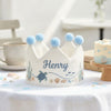 Hand-Embroidered Whale & Turtle Linen Hat: Ocean Theme Cake Smash Prop