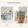 Personalized Goose Birthday Crown: Hand-Embroidered Wildflower Linen Hat