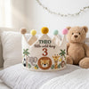 Embroidered Safari Animal Birthday Crown, Personalized Toddler Birthday Gift