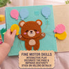Personalized Bear Quiet Book, Animal World Felt Activity Book for Toddlers (Montessori Sensory Toy)