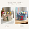 Custom Hand-Embroidered Linen Birthday Crown: Floral or Seaweed Starfish Design (1st-3rd Birthday)