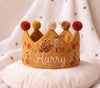 Personalized Fall Birthday Crown, Hand-Embroidered Name, Woodland First Birthday Keepsake, Thanksgiving Gift for Baby