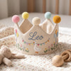 Cottage Goose Embroidered Baby Crown: First Birthday Keepsake for Boys and Girls