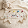 Personalized Linen Baby Crown, Hand-Embroidered Goose Party Hat, Cottagecore Birthday Keepsake