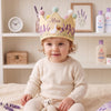 Personalized Linen Duck Garden Crown, Hand-Embroidered Goose Bonnet (First Birthday Gift)