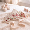 Personalized Linen Strawberry Birthday Crown, Hand-Embroidered Hat, First Birthday Keepsake for Babies
