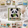 Personalized Panda Felt Quiet Book for Toddlers, Montessori Farm Toy Gift for Plane Travel