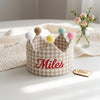 Personalized Plaid Crown: Embroidered Birth Date Birthday Hat, Toddler Keepsake Gift
