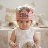 Personalized Plaid Crown: Embroidered Birth Date Birthday Hat, Toddler Keepsake Gift