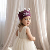Custom Name & Birth Date Embroidery: Special Milestone Keepsake, First Birthday Crown for Babies