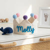 Custom Knitted Cord Name Baby Crown: Linen Party Hat, Cake Smash Prop