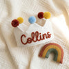 Custom Knitted Cord Name Baby Crown: Linen Party Hat, Cake Smash Prop