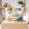 Personalized Truck Birthday Crown: Custom Hand-Stitched Excavator Crown, Baby Embroidery Hoop, Nursery Decor Gift