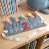 Custom Hand-Embroidered Linen Birthday Crown: Floral or Seaweed Starfish Design (1st-3rd Birthday)