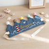 Hand-Embroidered Space Crown, Custom Name & Age, Linen Birthday Hat (1-3 Years)