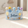 Hot Air Balloon and Cake Smash Party Hat: Birthday Celebration Accessory, Custom Name Crown